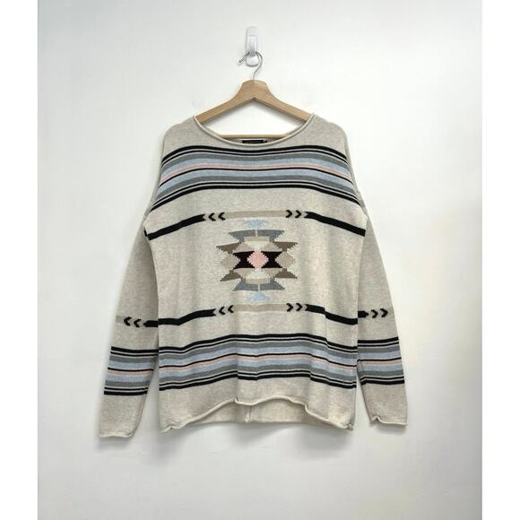 Pendleton Southwest Aztec Print Rolled Neck Wool Cotton Relaxed Sweater - Medium - Picture 1 of 11